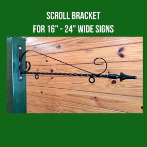 Steel Scroll Bracket For 16&quot;-24&quot; Sign, Wall Mount Bracket for Sign Hanging Bracket Sign Hanger Outdoor Sign Hanging Holder, Gift idea