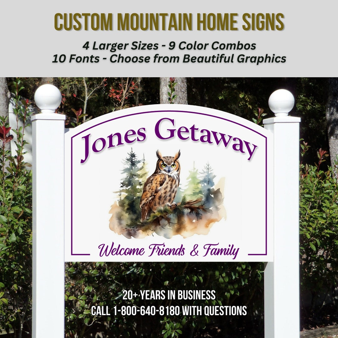 CUSTOM Mountain Home Sign Mountain House Sign Outdoor Cabin Sign Custom Family Name Entrance