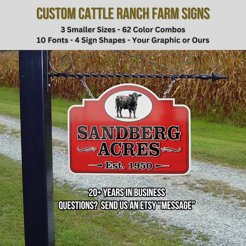 Custom Cattle Ranch Sign Custom Family Farm Sign: Cattle Ranch, Estate Signage - Etsy