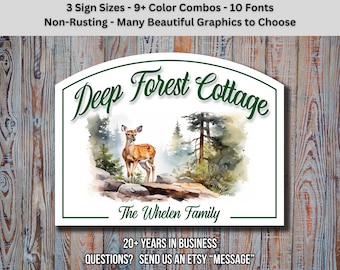 Personalized Cabin Sign: Watercolor Mountain Home Decor