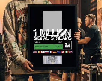 MUSIC STREAMING AWARD, Custom Vinyl Record, Award, Vinyl Record Plaque, Streaming Success Award For Musicians & Podcasts Any # Of Streams #1