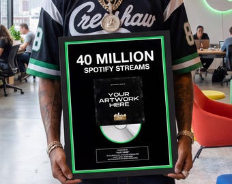 MUSIC STREAMING AWARD, Custom Vinyl Record, Award, Vinyl Record Plaque, Streaming Success Award For Musicians & Podcasts Any # Of Streams