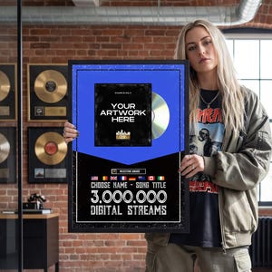 Regalo di riconoscimento Spotify: Mostra i traguardi raggiunti nello streaming - Musicisti, artisti, YouTuber, streamer - Premi musicali personalizzati per lo streaming musicale