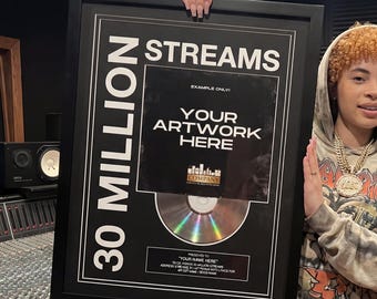 MUSIC STREAMING AWARD, Custom Vinyl Record, Award, Vinyl Record Plaque, Streaming Success Award For Musicians & Podcasts Any # Of Streams #4