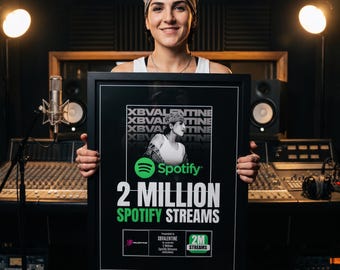 Spotify Streaming Award Plaque | Custom Music Awards | Personalized Artist Streaming Plaque | Digital Download Printable Posters