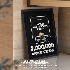 MUSIC STREAMING AWARD, Custom Vinyl Record, Award, Vinyl Record Plaque, Streaming Success Award For Musicians & Podcasts Any # Of Streams