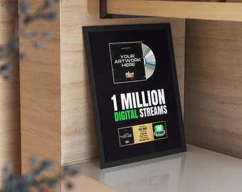 MUSIC STREAMING AWARD, Custom Vinyl Record, Award, Vinyl Record Plaque, Streaming Success Award For Musicians & Podcasts Any # Streams