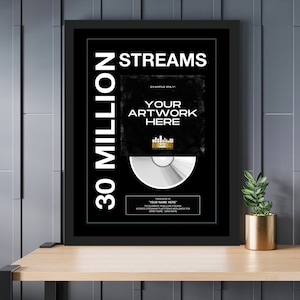 MUSIC STREAMING AWARD, Custom Vinyl Record, Award, Vinyl Record Plaque, Streaming Success Award For Musicians & Podcasts Any # Of Streams #4