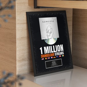 Custom Soundcloud Music Streaming Award – Professional Plaque for Artists, Celebrating Download Milestones and Numbers Success Plaque Award