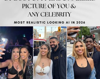 Custom Photo with Your Favorite Celebrity – 1x Realistic Edited Picture | Personalized Gift | Celebrity Photo Edit | AI Photo Montage