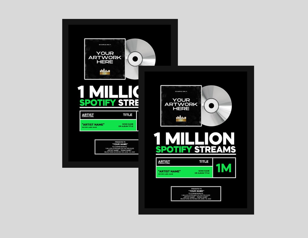 SPOTIFY AWARD, Custom Vinyl Record, Record Award, Vinyl Record Plaque