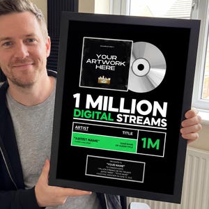 Spotify Streaming Award Plaque | Custom Music Awards | Personalized Artist Streaming Plaque | Digital Download Printable Posters