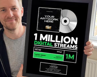 Spotify Streaming Award Plaque | Custom Music Awards | Personalized Artist Streaming Plaque | Digital Download Printable Posters