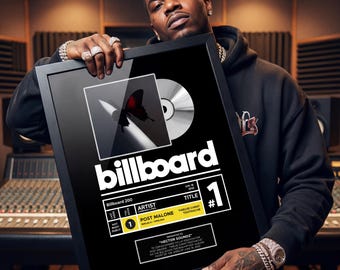 BILLBOARD STREAMING AWARD design in 30 x 40 cm, digital design service, plaque, Streaming Award For Musicians & Podcasts Any # Of Streams #1