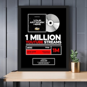 STREAMING AWARD, Custom CD Plaque, Record Award, Vinyl Record Plaque, Streaming Success Award For Creators, Musicians, Any # of streams You