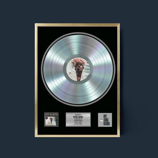 MUSIC STREAMING AWARD, Custom Vinyl Record, Award, Vinyl Record Plaque, Streaming Success Award For Musicians & Podcasts Any # Of Streams