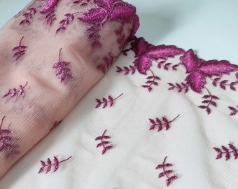 Embroidery Pink  Lace soft stretch lace for bramaking/ lace bra making/lace lingerie/ bra lace/ lingrie lace/ bralette supplies