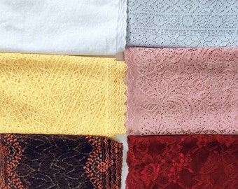 Set of 6m soft stretch red white black lace for bramaking/ lace bra making/lace lingerie/ bra lace/ lingrie lace/ bralette supplies