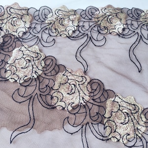Brown Embroidery Lace soft stretch lace for bramaking/ lace bra making/lace lingerie/ bra lace/ lingrie lace/ bralette supplies