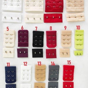 15 pairs mix 15 colors Hook and eye closure 3 x3 fand 2x3 or bralette making/ bramaking/bralette supplies