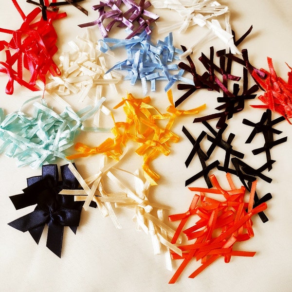 1 bag 100pcs  satin bow many colors for bramaking/bramaking supplies/lingerie supplies