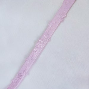 Pink color Embroidery Flower Shoulder Strap elastic  for bramaking /bralette elastic/lingerie elastic/bramaking elastic