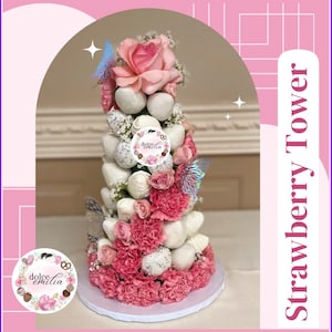 Met chocolade bedekte aardbeientoren (bruidsfeest/babyshower/verjaardag/bruiloft) - Alleen lokaal afhalen 07075 PAS ME AAN!