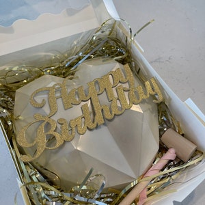 Simple Chocolate Breakable Heart with Happy Birthday Topper