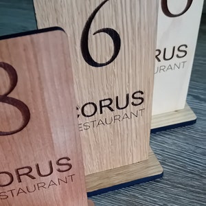 Restaurant Table numbers with your own logo engraved free