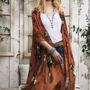 Southwest Desert Flower Kimono // Fall Kimono // Kimono Coverup