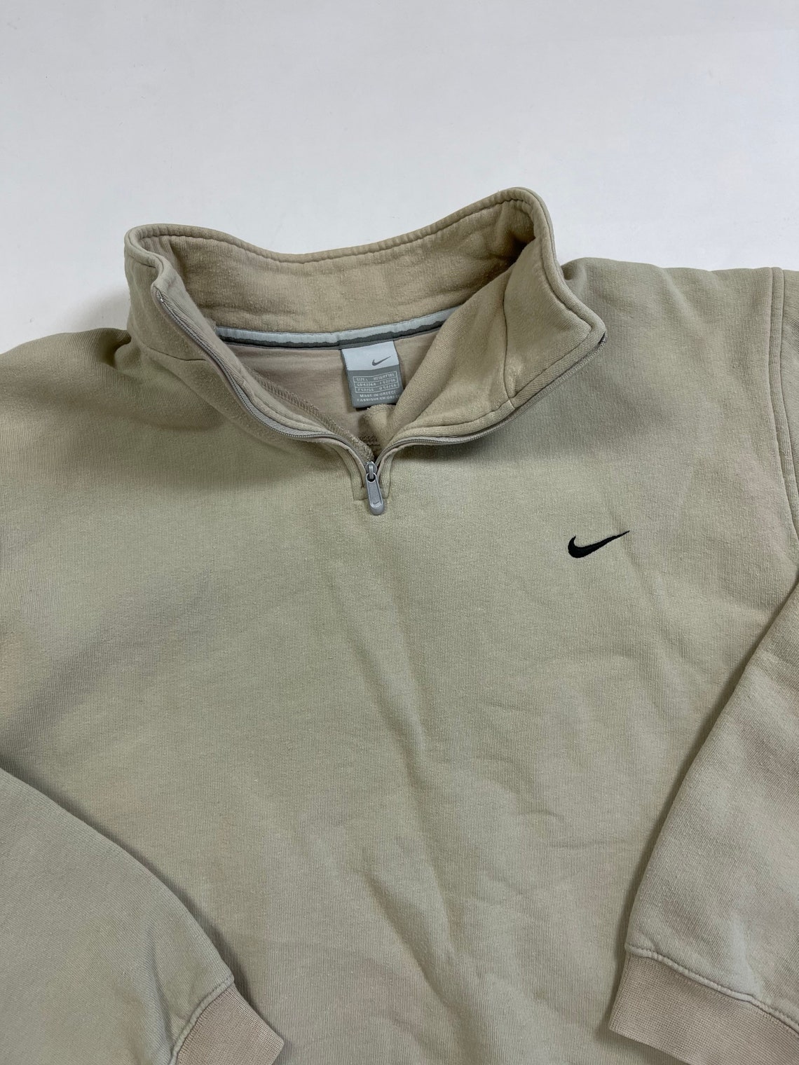 Nike vintage hoodie 90s rare beige chest logo sweatshirt | Etsy