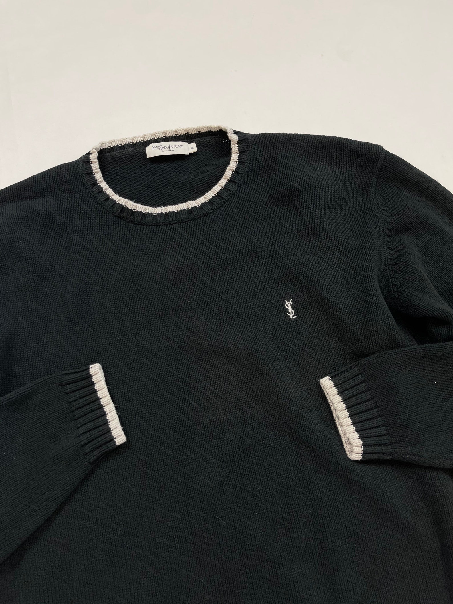 Yves saint Laurent ysl crewneck vintage sweater rare vntg 90s | Etsy