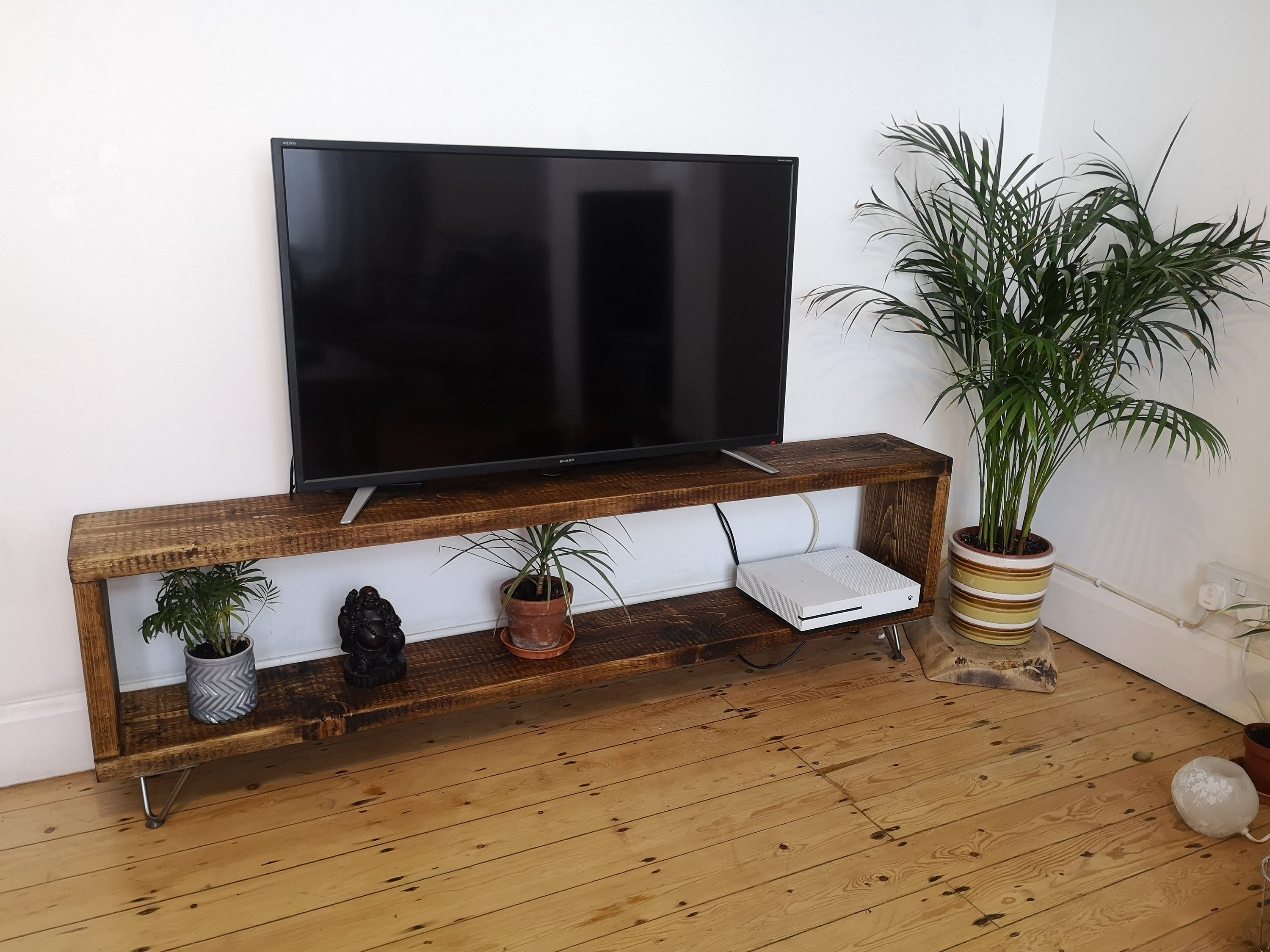 Rustic Reclaimed Wood TV Stand 'Box Unit' Television Unit Industrial