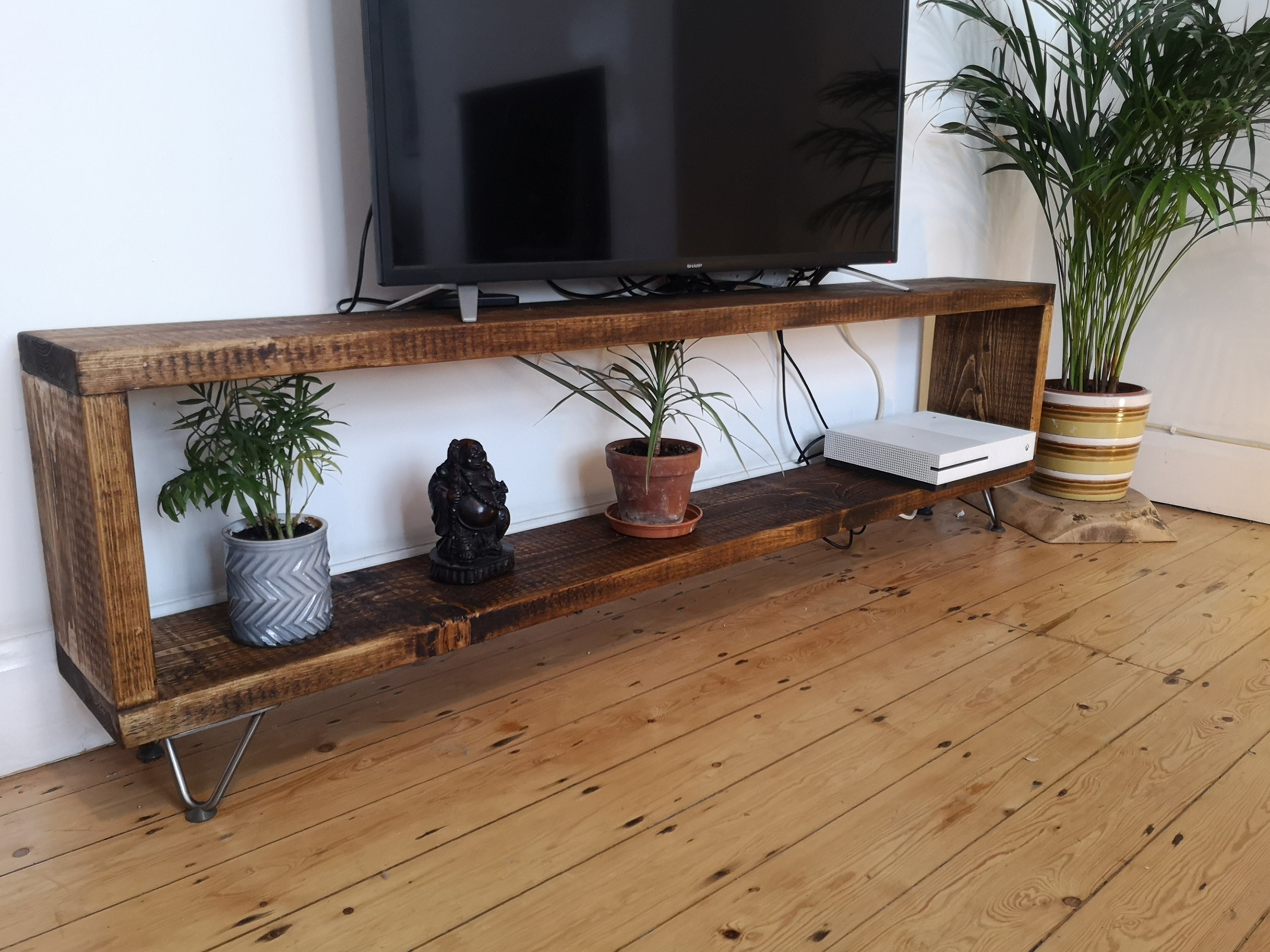 Rustic Reclaimed Wood TV Stand 'Box Unit' Television Etsy