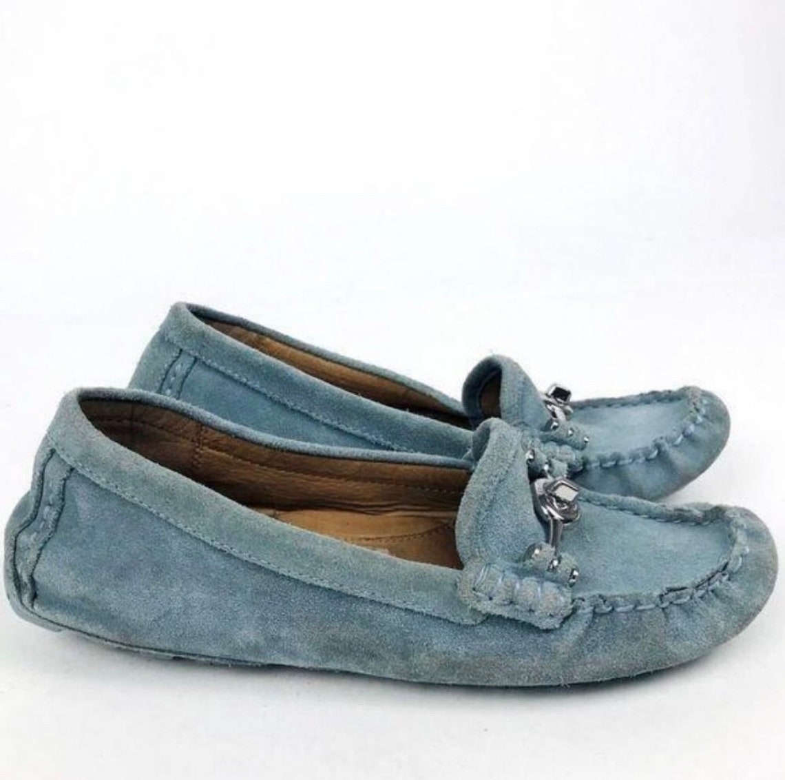Coach Loafers Blue Suede Slip on Sz 6B Etsy