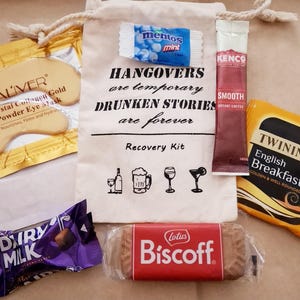 Hangover Recovery Kit Pre-filled-Wedding Favours,Hen Do Bags,Stag Do Gifts,Party Survival Kit,Festival Guest Thank You Bag.