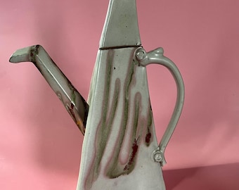 Vintage zelfgemaakte aardewerk theepot, handgemaakt, zelfgemaakt aardewerk, gemaakt in de VS, keramische theepot, theepotcollecties, uniek aardewerk