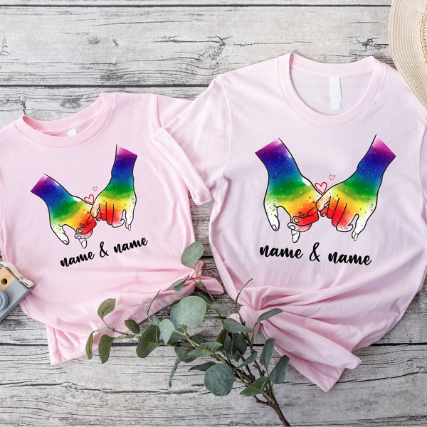 Gay Couple Tshirt,Lesbian Couple Shirt,Custom LGBT Matching T-Shirt, Pride Month Gift Tees For Couples, LGBT Couple Gift,Custom Name Shirt