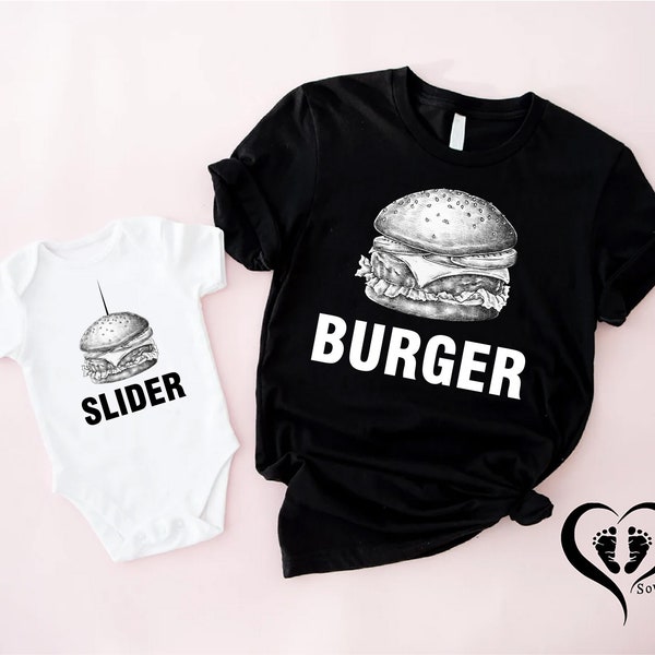 Dad Son Matching Burger and Slider Shirts,Funny Father Son Matching Shirts,Daddy Baby Outfits,Gift For New Dad,Daddy and Me Valentines Shirt