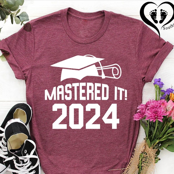 Mastered It T-shirt,Masters Graduation 2024 Shirt, Gift For Masters Graduate, Grad School Gift, Mastered it Grad Shirt, Masters Degree Shirt