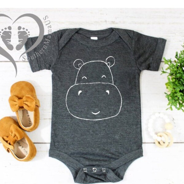 Toddler Coloring Shirt, Hippo Baby Outfit, Cute Hippo Baby Shirt, Sweet Baby Unisex Bodysuit, Toddler Clothes, Trendy Baby, Newborn