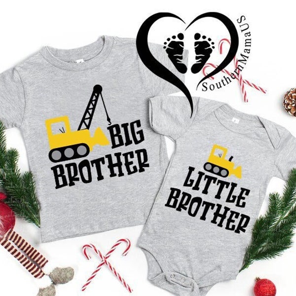 Big Brother Little Brother Construction Shirt, Big Brother Shirt, Little Brother Onesie®,Matching Shirts for Brothers, Big Bro Lil Bro Shirt