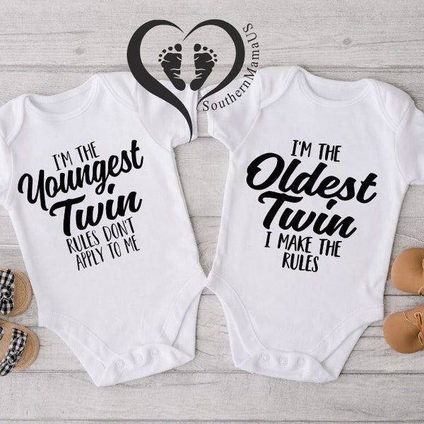 Funny Twin Onesies®, Matching Sibling Shirts, Matching Twin Outfits, Twins Clothing, Gift For Twins, Best Friend Outfit, Twins Announcement