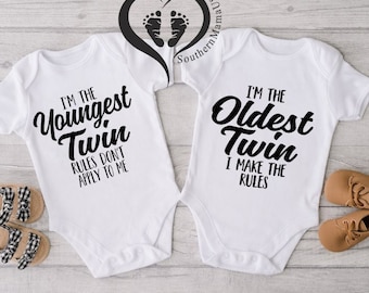 Funny Twin Onesies®, Matching Sibling Shirts, Matching Twin Outfits, Twins Clothing, Gift For Twins, Best Friend Outfit, Twins Announcement