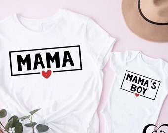 Mama And Mama's Boy T-shirt, Mama's Boy Valentine Shirt, Mama Love Shirt, Mothers Day Shirt, Mommy And Me Matching Shirts, Mom And Son Tees