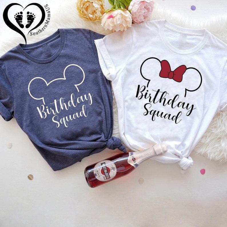 Personalized Disney Ears Matching Birthday Squad Shirt