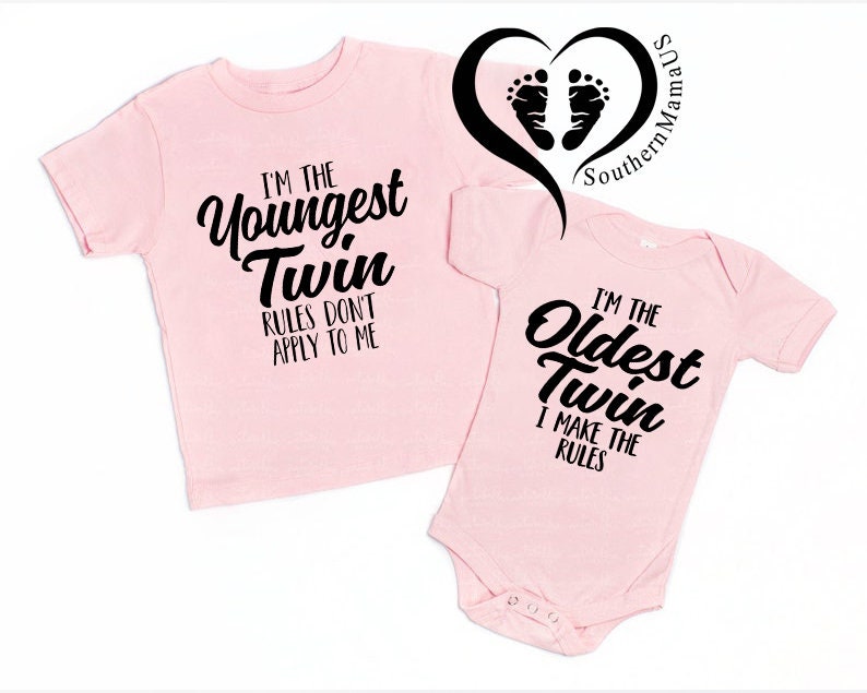 Funny Twin Onesies®, Matching Sibling Shirts, Matching Twin Outfits, Twins Clothing, Gift For Twins, Best Friend Outfit, Twins Announcement Bild 6