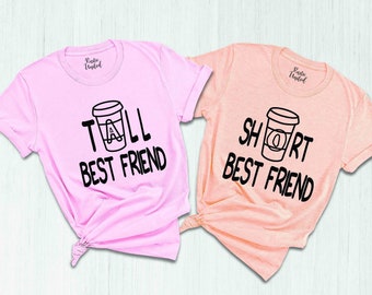 Best Friend Matching Shirts,Best Friend Tee,Bestie Shirt,Gift For Best Friend,Best Friend Gift,Tall Short Best Friend,Shirt for Best Friends