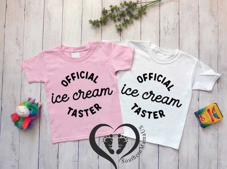 Official Ice Cream Taster Kids Shirtfunny Ice Cream Youth Etsy