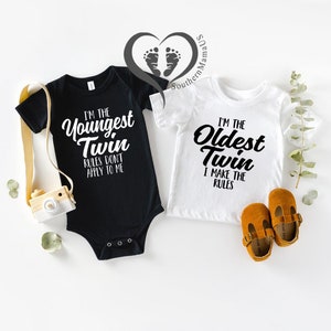 Funny Twin Onesies®, Matching Sibling Shirts, Matching Twin Outfits, Twins Clothing, Gift For Twins, Best Friend Outfit, Twins Announcement Bild 5